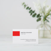 Trendy Beruflich Red White Business Card Visitenkarte (Stehend Vorderseite)