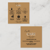 Trendy Beruflich Terracotta Boho Candle Care Quadratische Visitenkarte (Vorne/Hinten)