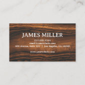 Trendy Berufliche Holzschnitzerei Visitenkarte (Rückseite)