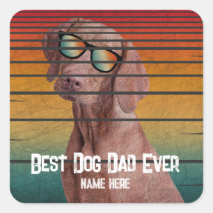 TRENDY BEST DOG VATER JE VATER DAY GIFT QUADRATISCHER AUFKLEBER