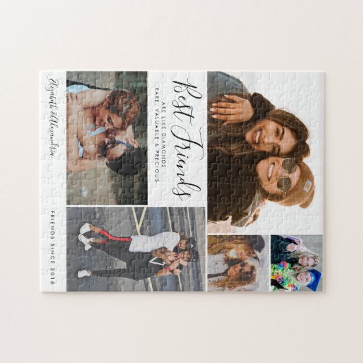 Trendy Best Friends Collage BESTE FREUNDIN Besties Puzzle (Horizontal)