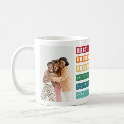 Trendy Best Friends Forever Foto Collage Kaffeetasse (Links)