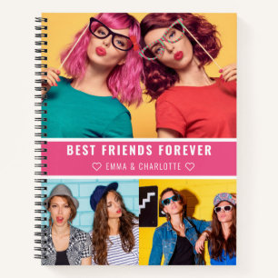 Trendy Best Friends Forever Foto Collage Zitat Notizblock