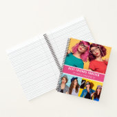 Trendy Best Friends Forever Foto Collage Zitat Notizblock (Innenseite)