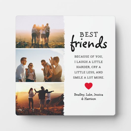 Trendy Best Friends Foto Collage & Quote Fotoplatte (Vorderseite)