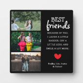Trendy Best Friends Foto Collage & Quote Plaque Fotoplatte (Vorderseite)