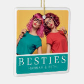 Trendy Best Friends Foto doppelseitig Keramikornament (Rechts)