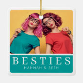 Trendy Best Friends Foto doppelseitig Keramikornament (Rückseite)
