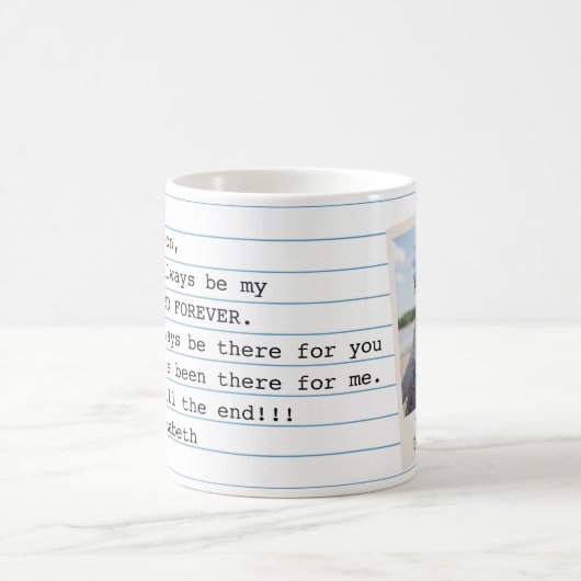 Trendy Best Friends Foto Notebook Letter Message Kaffeetasse (Mittel)