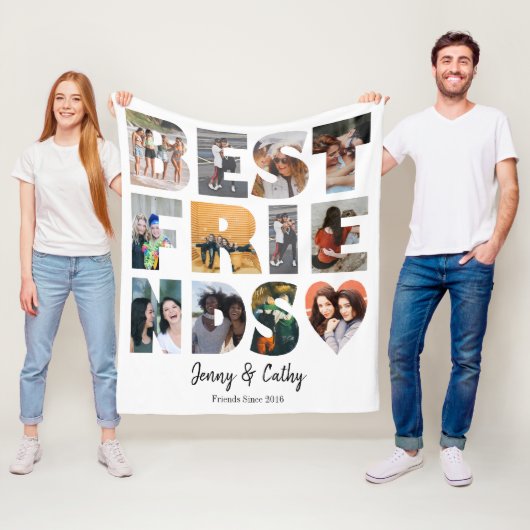 Trendy Best Friends Herzenslust 12 FotoCollage Fleecedecke (Beispiel)