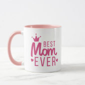 Trendy Best Mama je Pink Typografy Tasse (Links)
