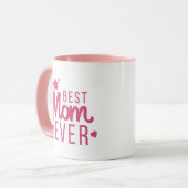 Trendy Best Mama je Pink Typografy Tasse (Vorderseite Links)