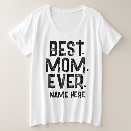 TRENDY BEST MAMA JE SCHWARZE TYPOGRAPHIE GROßE GRÖßE T-Shirt (Design vorne)