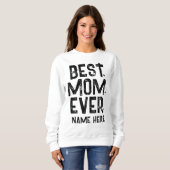 TRENDY BEST MAMA JE SCHWARZE TYPOGRAPHIE SWEATSHIRT (Vorne ganz)