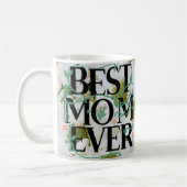 Trendy Best Mama je White Floral Moderne Kaffeetasse (Links)