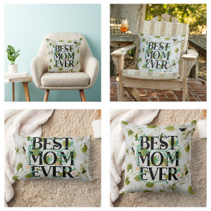 Trendy Best Mama je White Floral Moderne Lendenkissen