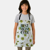 Trendy Best Mama je White Floral Moderne Schürze (Insitu)