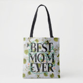 Trendy Best Mama je White Floral Moderne Tasche (Vorderseite)