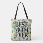 Trendy Best Mama je White Floral Moderne Tasche (Rückseite)