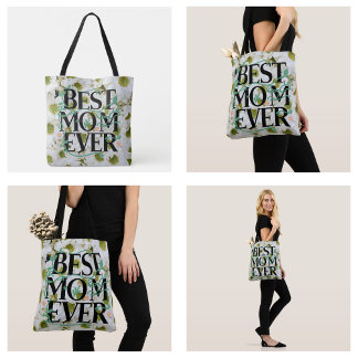 Trendy Best Mama je White Floral Moderne Tasche