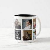 Trendy Best VATER je Script Einfach 9 Foto Collage Zweifarbige Tasse (VorderseiteRechts)