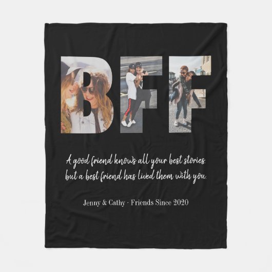 Trendy BESTE FREUNDIN Foto Collage Bestes Freund Z Fleecedecke (Vorderseite)