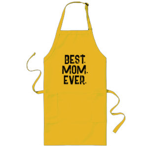 TRENDY BESTE MUTTER ÜBERHAUPT WEIßE TYPOGRAFIE LANGE SCHÜRZE