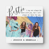 Trendy Bestie Quote Foto Personalisierte BESTE FRE Fotoplatte (Vorderseite)