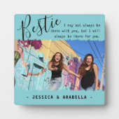 Trendy Bestie Quote Foto Personalisierte BESTE FRE Fotoplatte (Vorderseite)