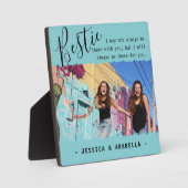 Trendy Bestie Quote Foto Personalisierte BESTE FRE Fotoplatte (Vorderseite)