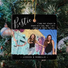 Trendy Bestie Quote Foto Personalisierte BESTE FRE Keramikornament
