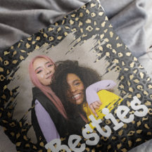 Trendy Besties Foto Black & Gold Animal Print