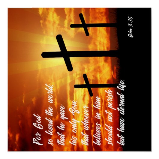 TRENDY BIBLE VERSE JOHN 3:16 CHRISTLICH GIFT POSTER (Vorderseite)
