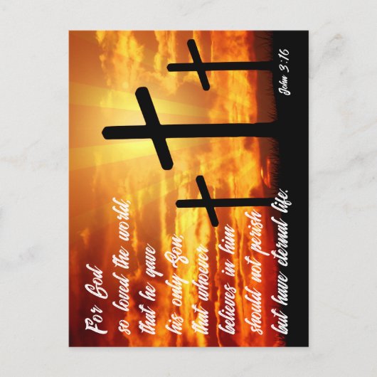 TRENDY BIBLE VERSE JOHN 3:16 CHRISTLICH GIFT POSTKARTE (Vorderseite)