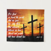 TRENDY BIBLE VERSE JOHN 3:16 CHRISTLICH GIFT WANDTEPPICH (Vorderseite (Horizontal))