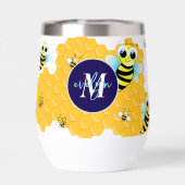 Trendy Big Blue Eyes Bee & Hives (Rückseite)