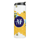 Trendy Big Blue Eyes Bee & Hives Thermal Tumbler Thermosbecher (Nach links gedreht)