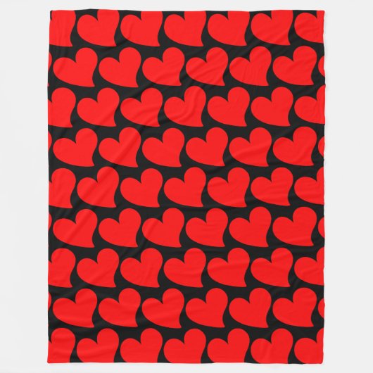 TRENDY BIG RED HEART ROMANTIC VALENTINE FLEECEDECKE (Vorderseite)