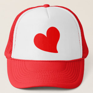 TRENDY BIG RED HEART ROMANTIC VALENTINE TRUCKERKAPPE