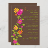 Trendy Bird & Blume Bridal Dusche Einladung (Vorne/Hinten)