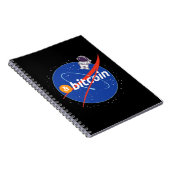 Trendy Bitcoin Astronaut Space Crypto Notizblock (Rechte Seite)