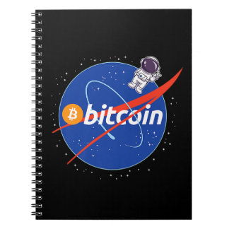 Trendy Bitcoin Astronaut Space Crypto Notizblock