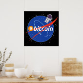 Trendy Bitcoin Astronaut Space Crypto Poster (Küche)