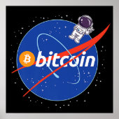 Trendy Bitcoin Astronaut Space Crypto Poster (Vorne)