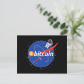 Trendy Bitcoin Astronaut Space Crypto Postkarte (Stehend Vorderseite)