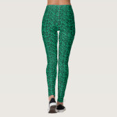 Trendy Black and Forest Green Pattern Leggings (Rückseite)