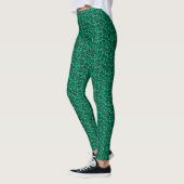 Trendy Black and Forest Green Pattern Leggings (Links)