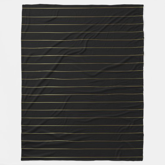 Trendy Black and Gold gestreift Elegantes Design Fleecedecke (Vorderseite)