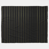 Trendy Black and Gold gestreift Elegantes Design Fleecedecke (Vorderseite (Horizontal))