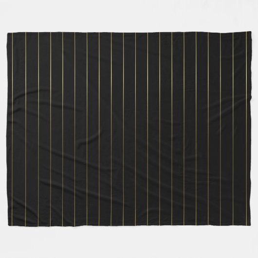 Trendy Black and Gold gestreift Elegantes Design Fleecedecke (Vorderseite (Horizontal))